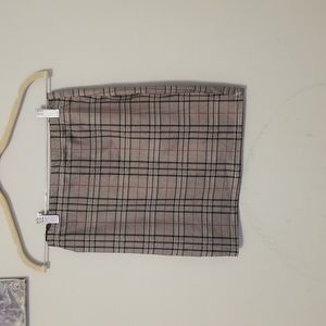 Plaid Mini Pencil Skirt
